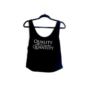 “Quality Over Quantity” Black Crop Top